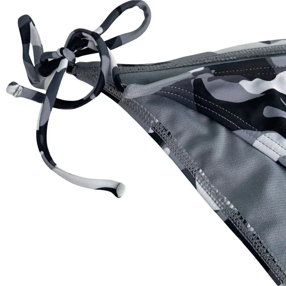 Damsel Rachael Black & White Camo Super Cheeky Bikini Bottoms in Size M
